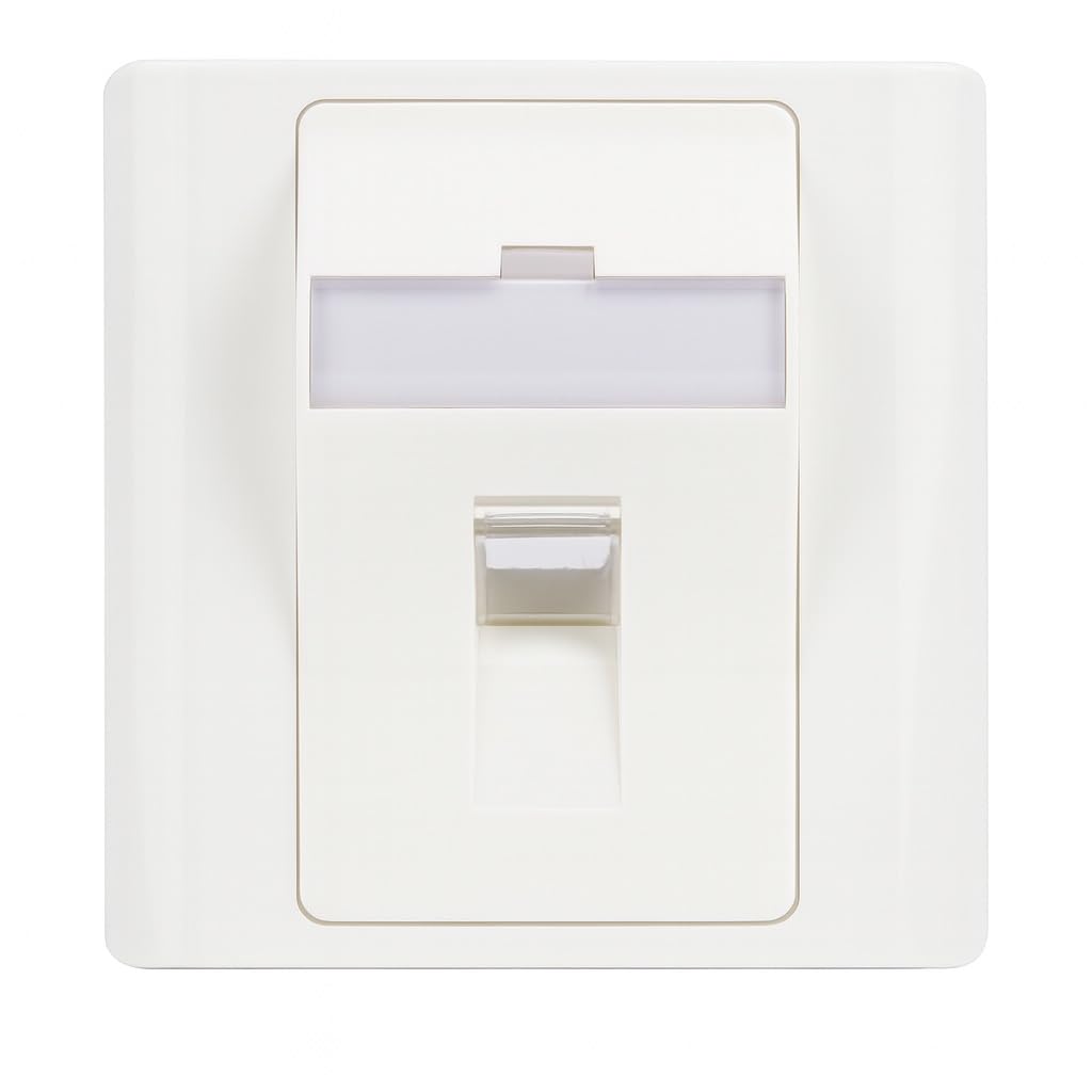 1-Gang Angled Faceplate for 1 Keystone Module – White Single-Port Wall Plate – Empty Outlet Cover for Ethernet, Network, Audio & AV Installations