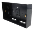 2 Gang Surface Mount Back Box Pattress, Black, 147mm x 86mm x 32mm Durable Electrical & Network Faceplate Mounting Solution