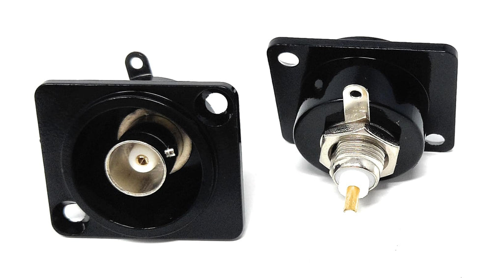 DRUT D-Series Type BNC Plug Connector – Chassis Panel Mount Adapter with Solder Terminal for SDI Video and Coaxial Connections