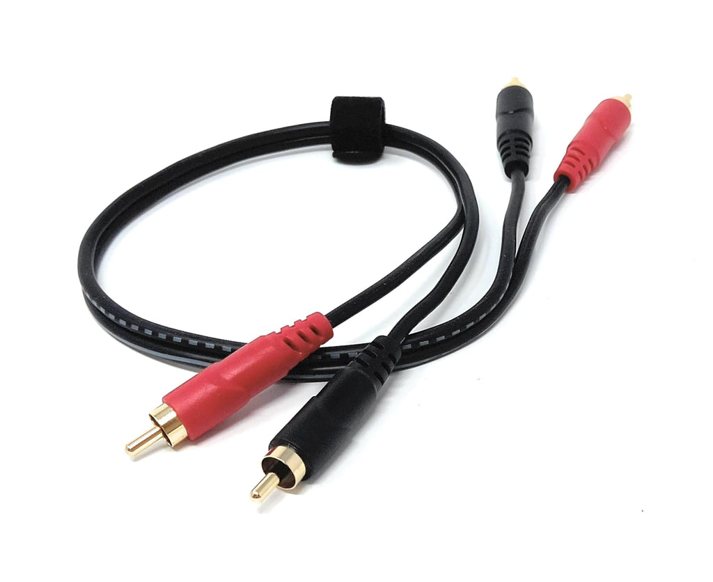 DRUT 2 x RCA Audio Cable – Stereo Male to Male Lead with Gold-Plated Plugs for Amplifier, Active Speakers, Subwoofer, Turntable, HiFi & Home Audio Systems