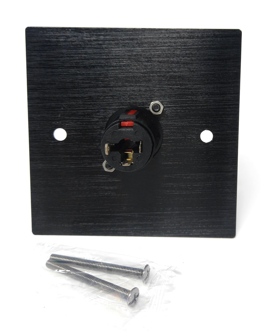 Brushed Aluminium Single 6.35mm Jack Socket D-Series Outlet Wall Faceplate – Durable Metal Plate with Screws Included