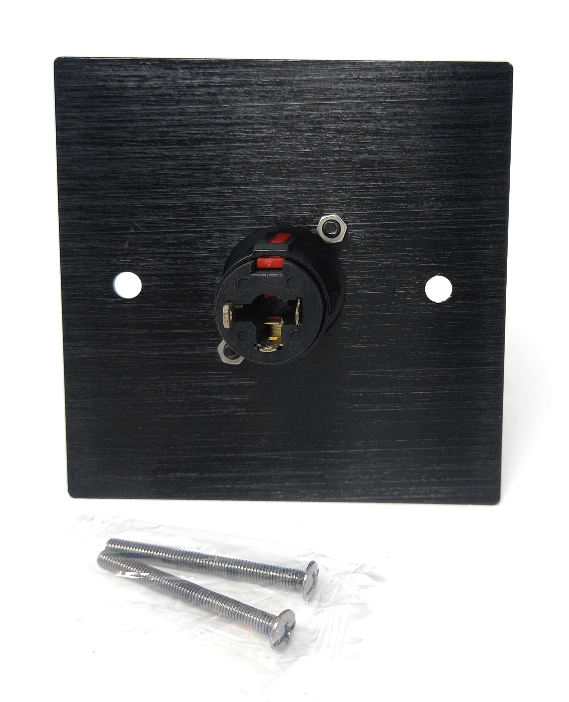 Brushed Aluminium Single 6.35mm Jack Socket D-Series Outlet Wall Faceplate – Durable Metal Plate with Screws Included