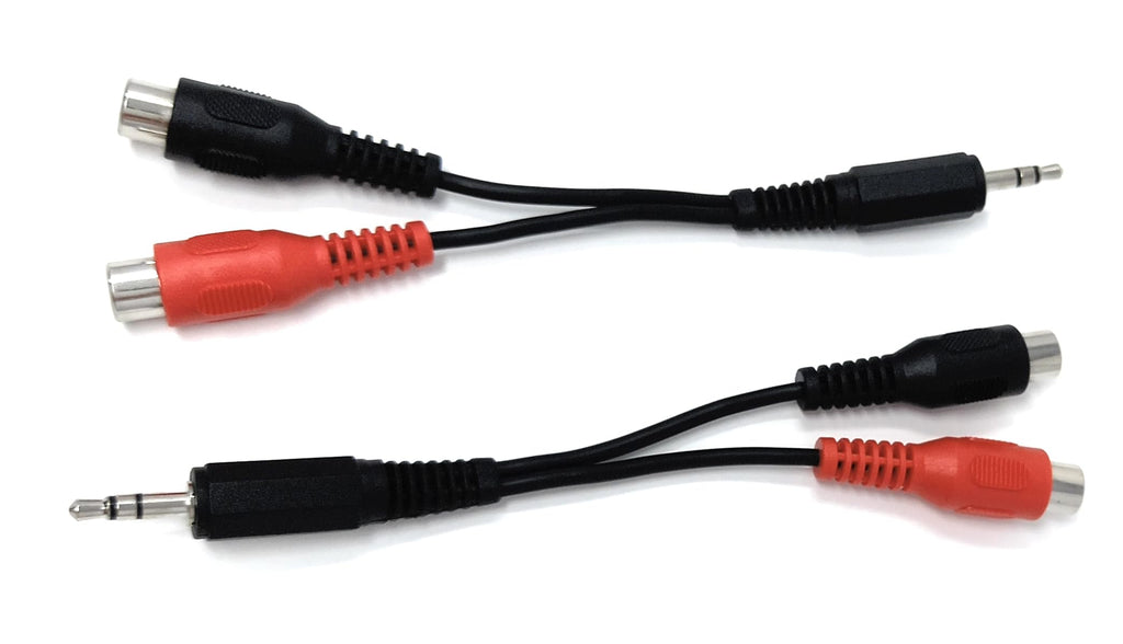 DRUT 15cm 3.5mm Stereo Jack Plug to Twin RCA Phono Sockets Audio Cable Adapter Splitter Lead