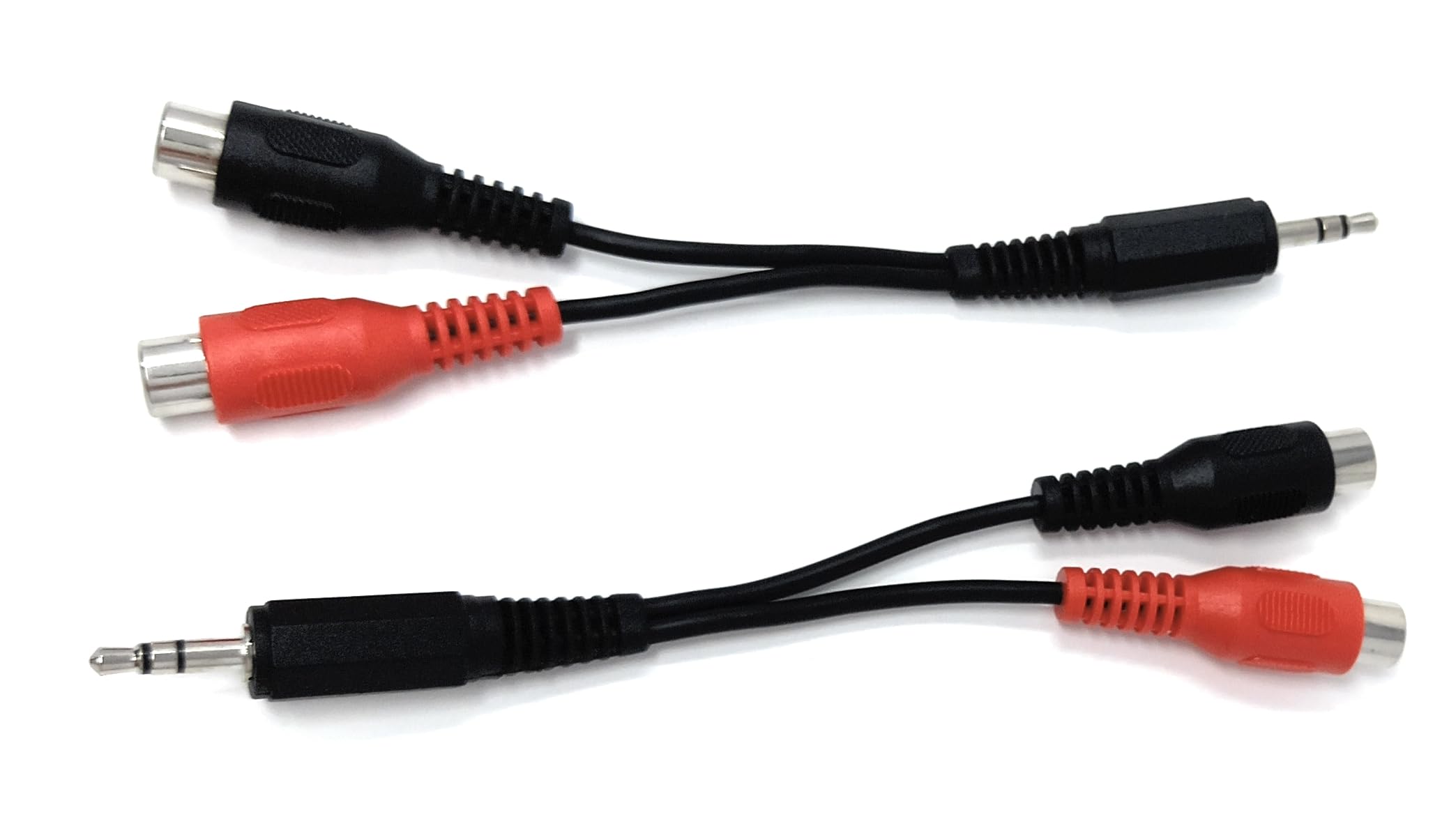 DRUT 15cm 3.5mm Stereo Jack Plug to Twin RCA Phono Sockets Audio Cable Adapter Splitter Lead