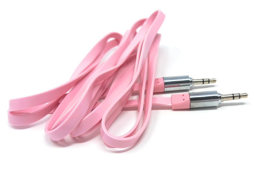 DRUT 3.5mm Jack to Jack with Metal Plug AUX Stereo Audio Flat Cable Male to Male Tangle-Free Lead