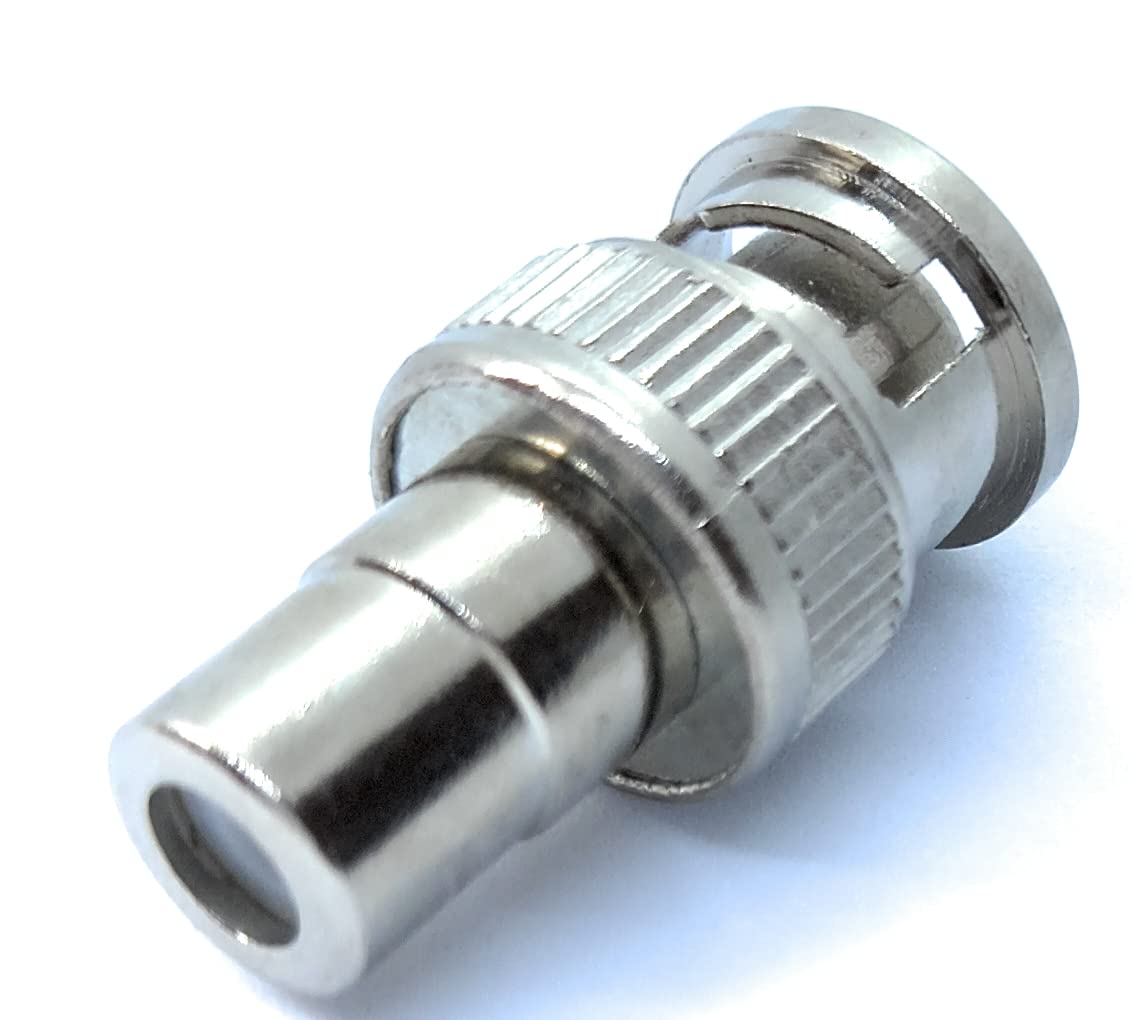 DRUT RCA Phono Socket to BNC Male Plug Adapter Converter CCTV Audio Video Converter - Seamless Audio/Video Connection for CCTV Systems