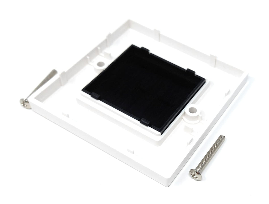 White Brush Plate Faceplate Wall Mounted Installation Tidy Cable Pass Through Insert for Wires and Cable Access