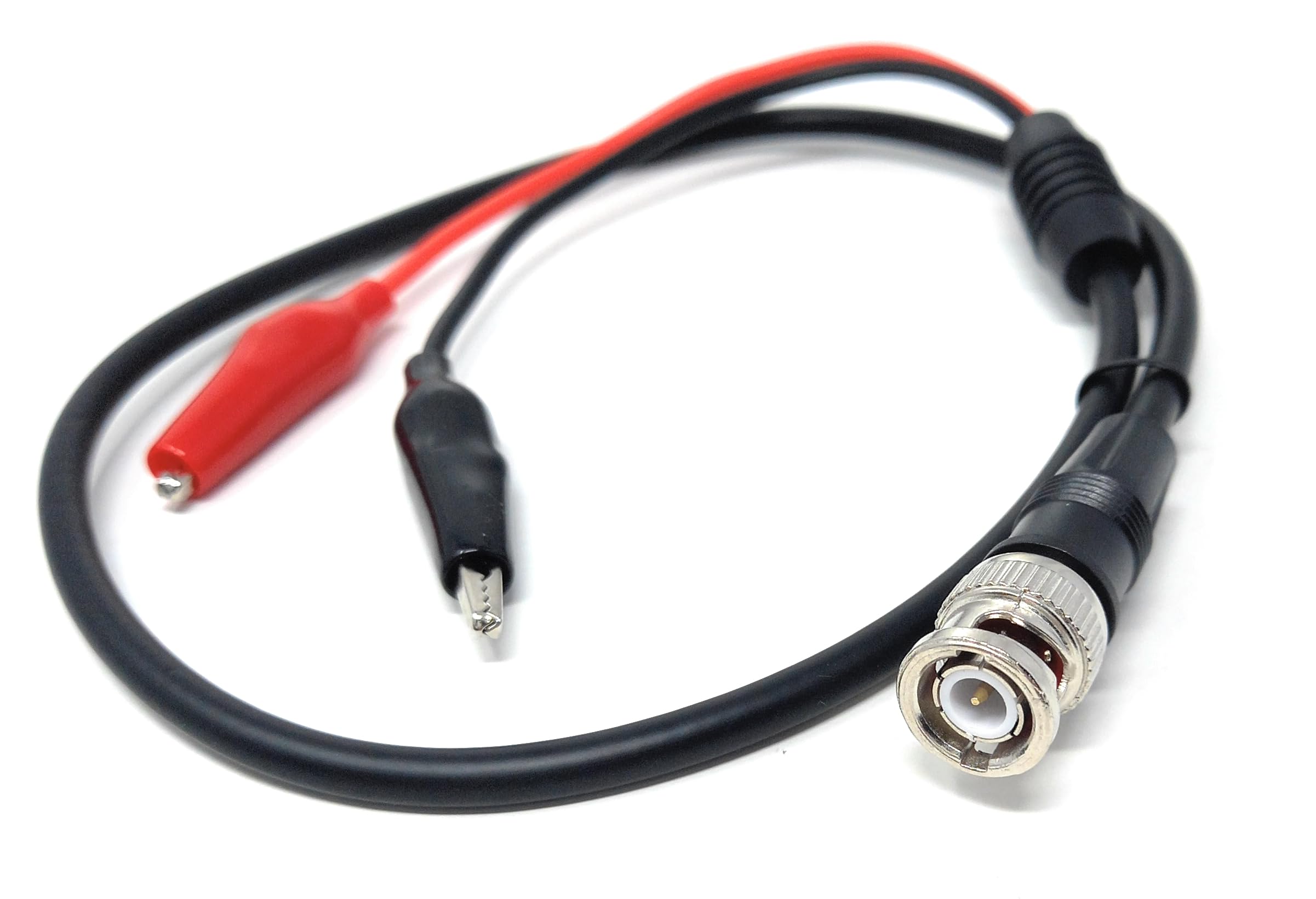 DRUT 50cm BNC Male Plug to Dual Crocodile Clip Test Cable – Oscilloscope Probe Lead for Electrical Testing and Signal Analysis