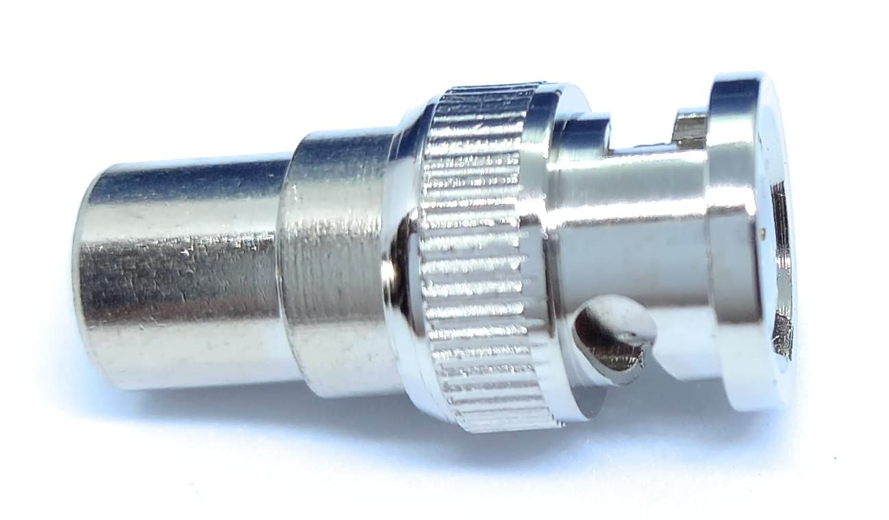 DRUT TV RF Male Plug to BNC Male Plug Coaxial Adapter - Perfect for CCTV, Radio, and AV Connections