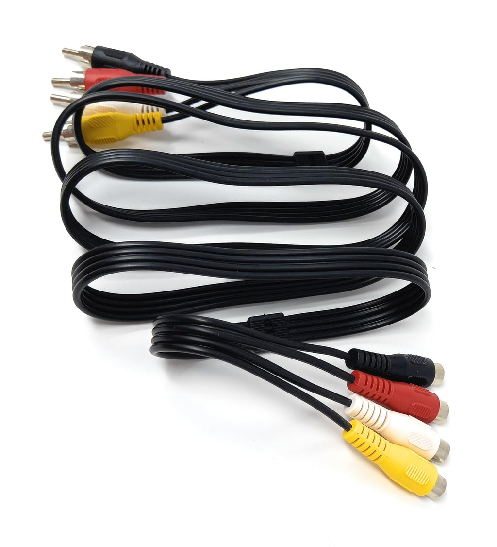 DRUT 1.5m 4 x RCA Phono Female to 4 x RCA Male Extension Audio Video Cable Lead Compatible with Surround Sound Systems