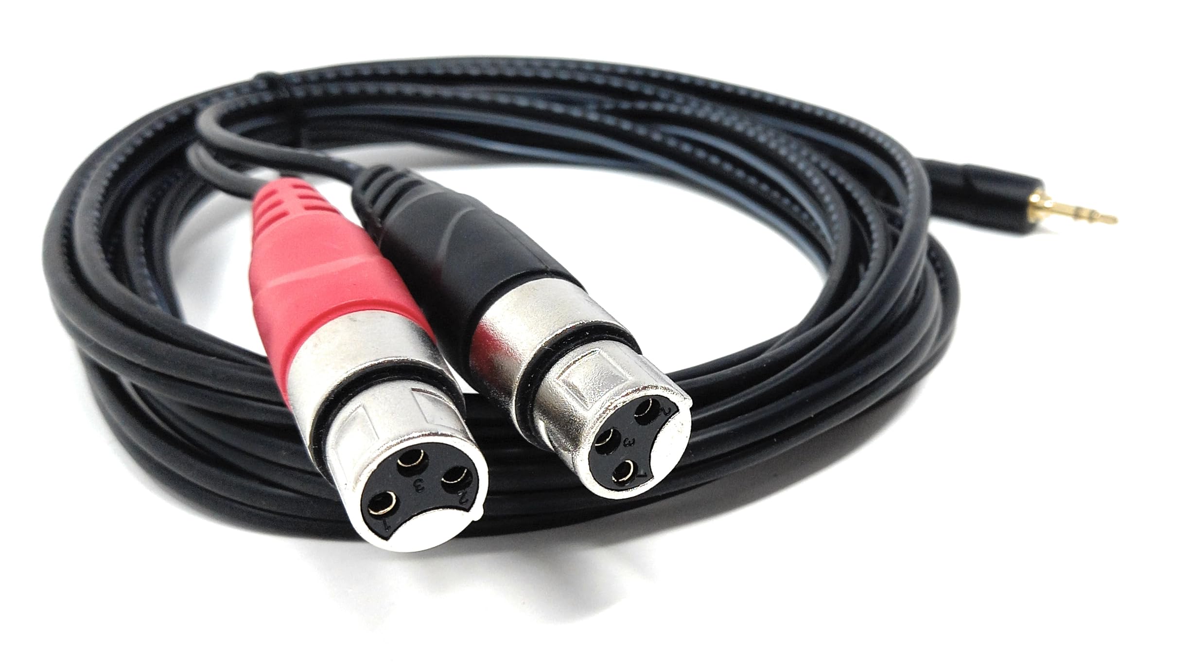 DRUT 3.5mm Stereo Jack to 2 x XLR Female Cable – Audio Splitter Lead for Microphones, Mixers, Speakers, DJ, Studio and Recording Equipment