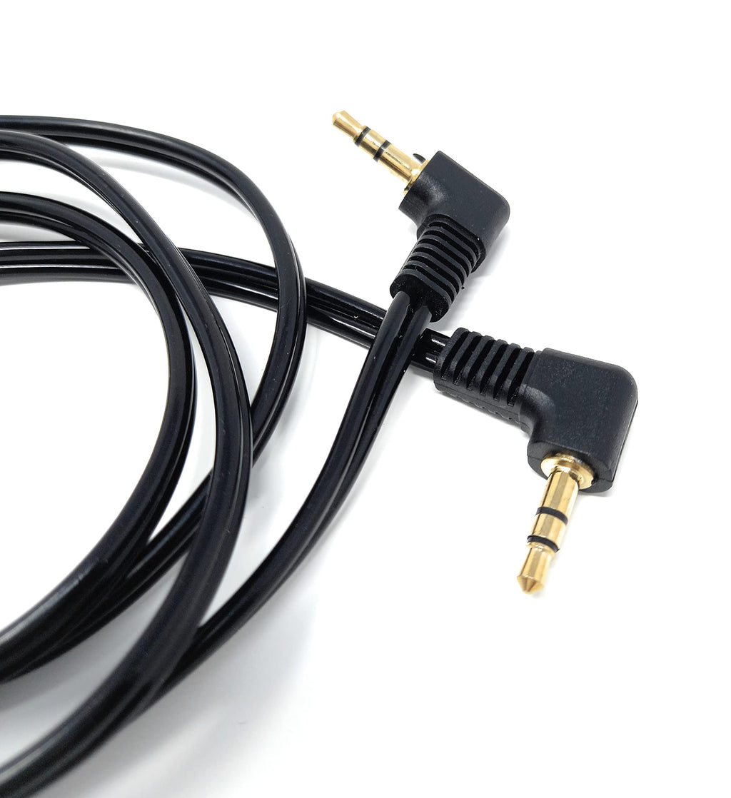 DRUT 3.5mm Dual Right Angle 90'' Male to Male Jack to Jack Stereo Audio Cable Lead Gold Plated Ends