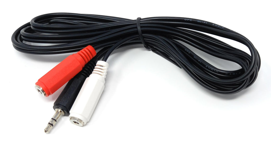 3.5mm Stereo Jack Plug to 2 x 3.5mm Mono Jack Sockets Cable Lead