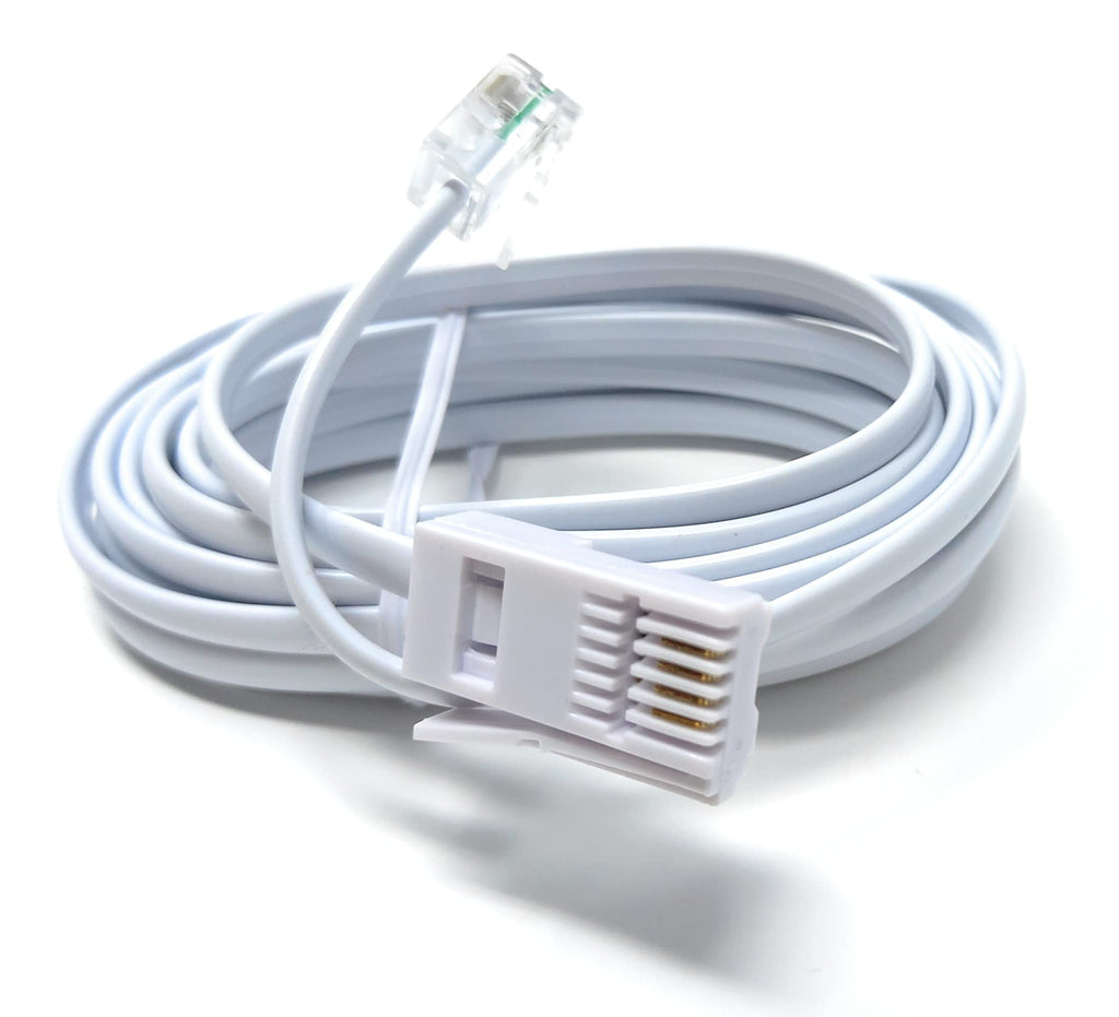 DRUT RJ11 to BT, 4 Pin Male to Male Rollover Cable Modem Router Lead Cord VDSL/ADSL (not for telephone)