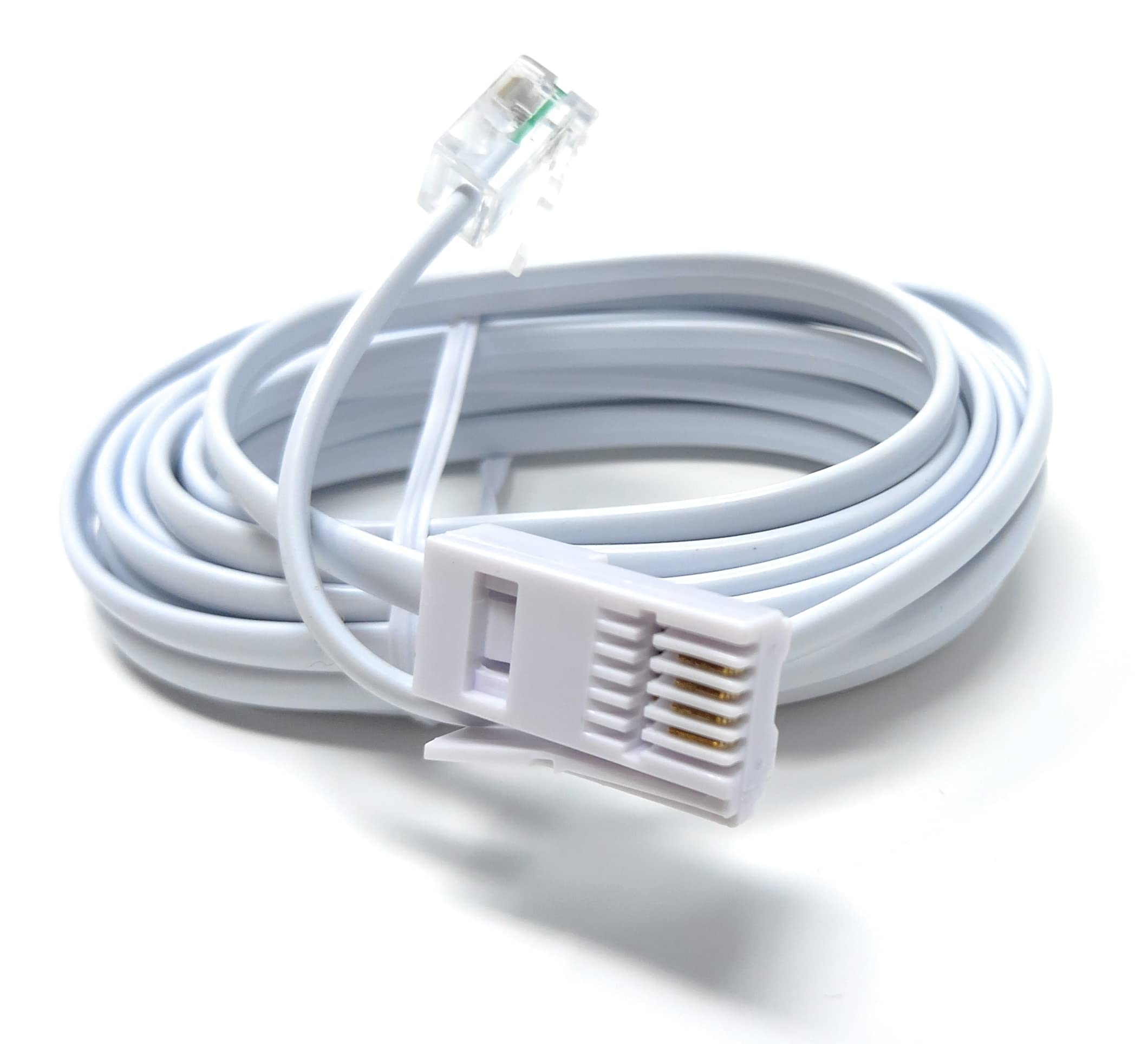 DRUT RJ11 to BT, 4 Pin Male to Male Rollover Cable Modem Router Lead Cord VDSL/ADSL (not for telephone)