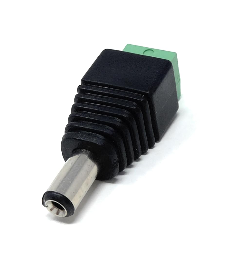 DRUT 5.5mm x 2.1mm DC Power Plug Male to Screw Terminals Adapter Compatible with CCTV Cameras, LED Lighting, Routers and Modems, Music Instruments