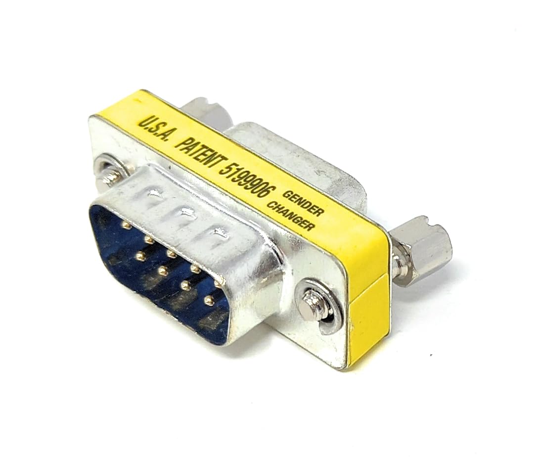 DB9 (D-Sub 9) Male to Female Portsaver Adapter – Serial Extension Connector F/M, Compatible with RS-232 serial connections