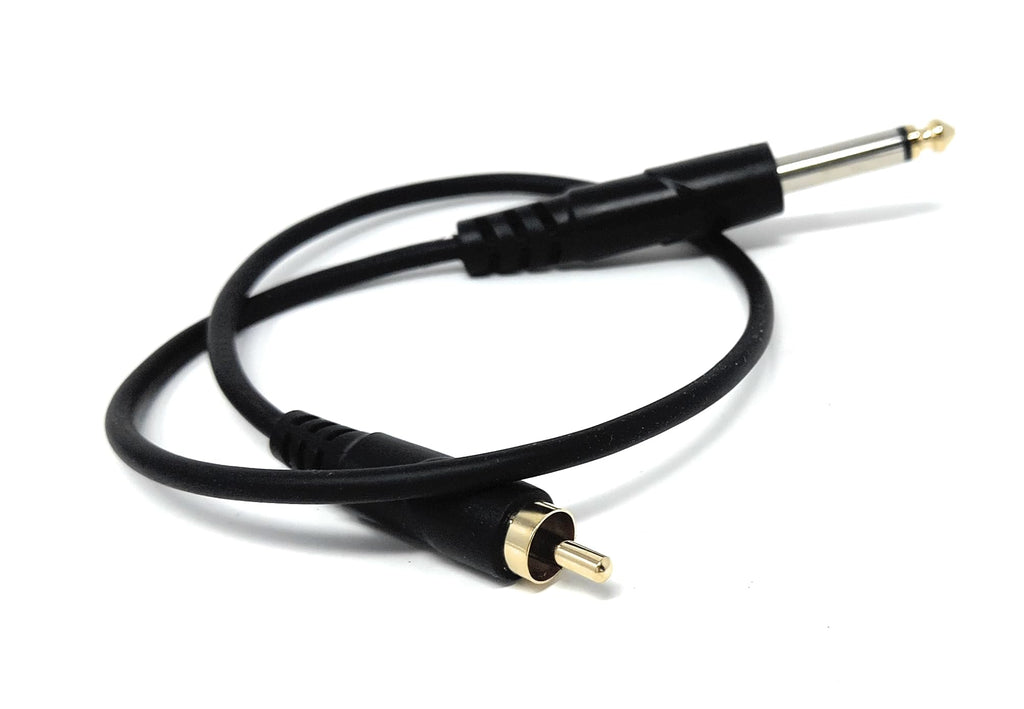 DRUT 6.35mm (1/4") Mono Jack Plug to RCA Phono Audio Cable – Signal Patch Lead for Mixers, Controllers, DJ & Audio Equipment