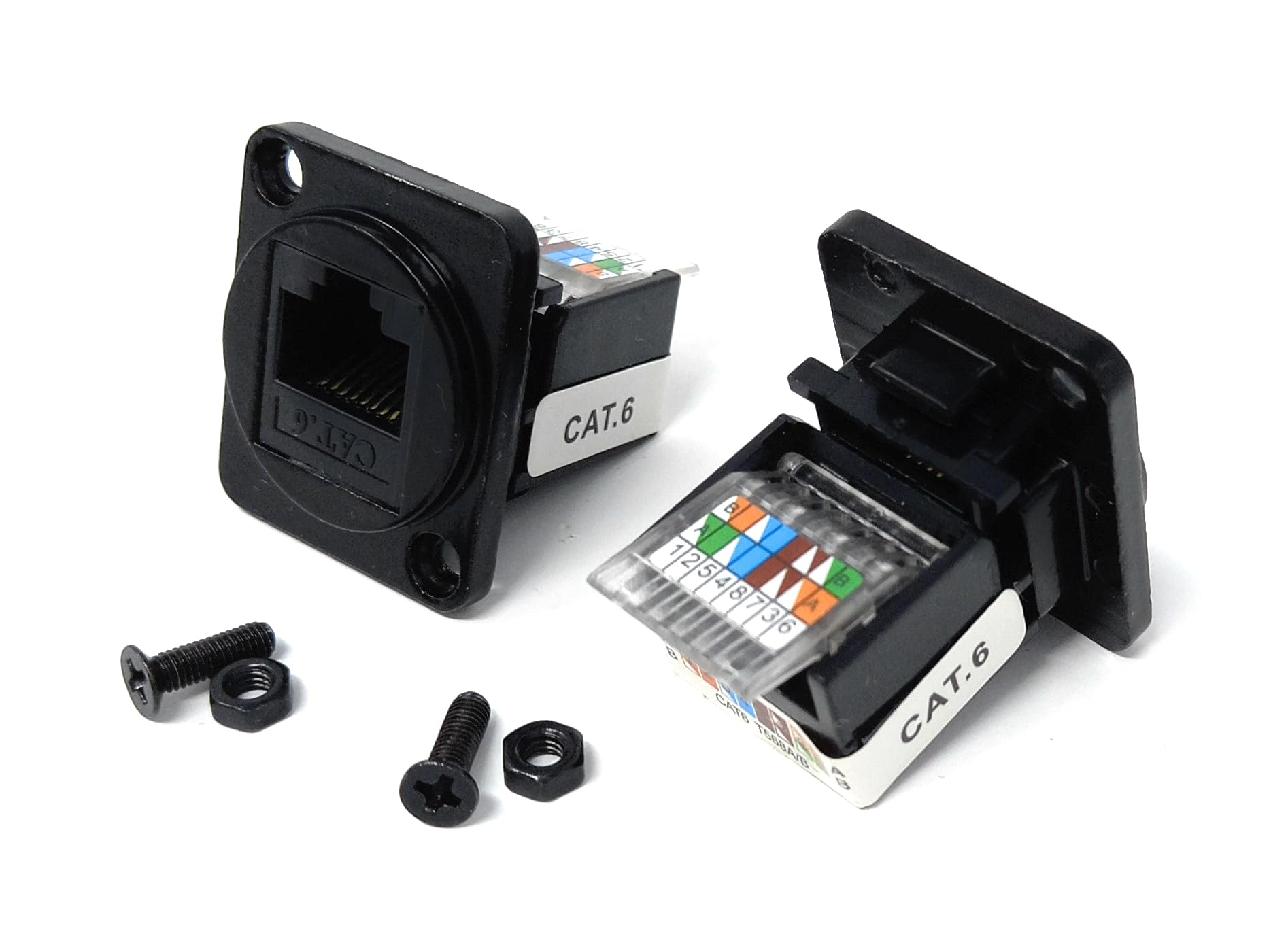 DRUT 1pcs. Cat6 Socket to IDC Connections D-Series Chassis Mount Wall Faceplate Insert Screws Included