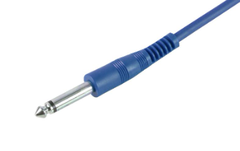 Blue 6.35mm mono guitar cable jack plug