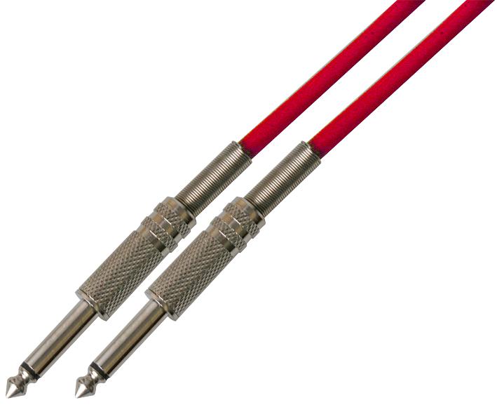5m 6.35mm mono guitar cable in red