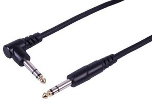 6.35mm stereo male to 90 degree right male jack cable