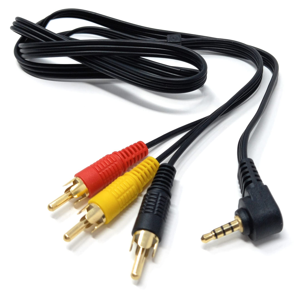 DRUT Right Angle 4 Pole 3.5mm Jack To 3 x RCA Composite & Stereo Audio Video Lead Cable