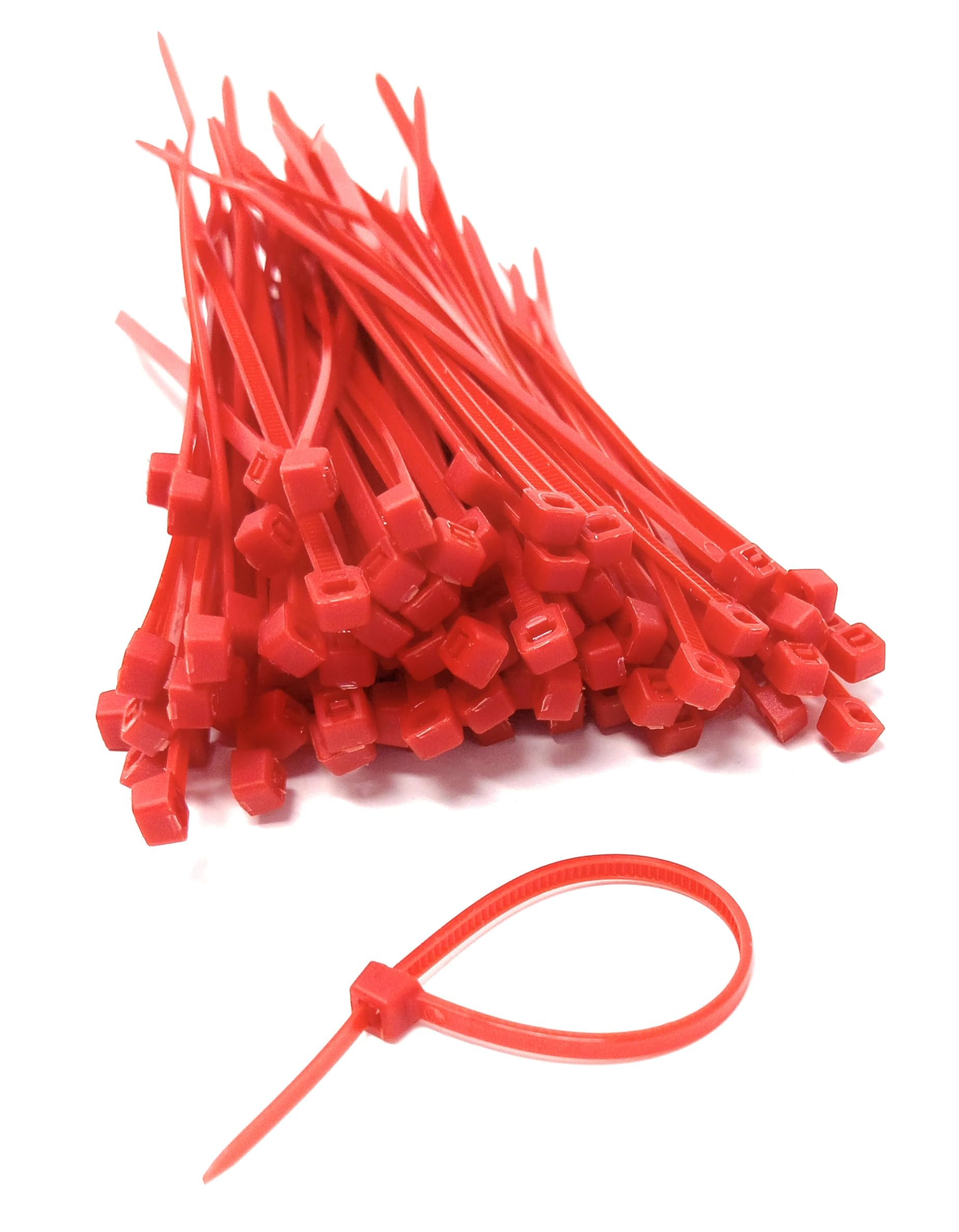 Nylon Cable Ties, 100mm x 2.5mm, Pack of 100, Plastic Zip Tie Wraps, Self-Locking