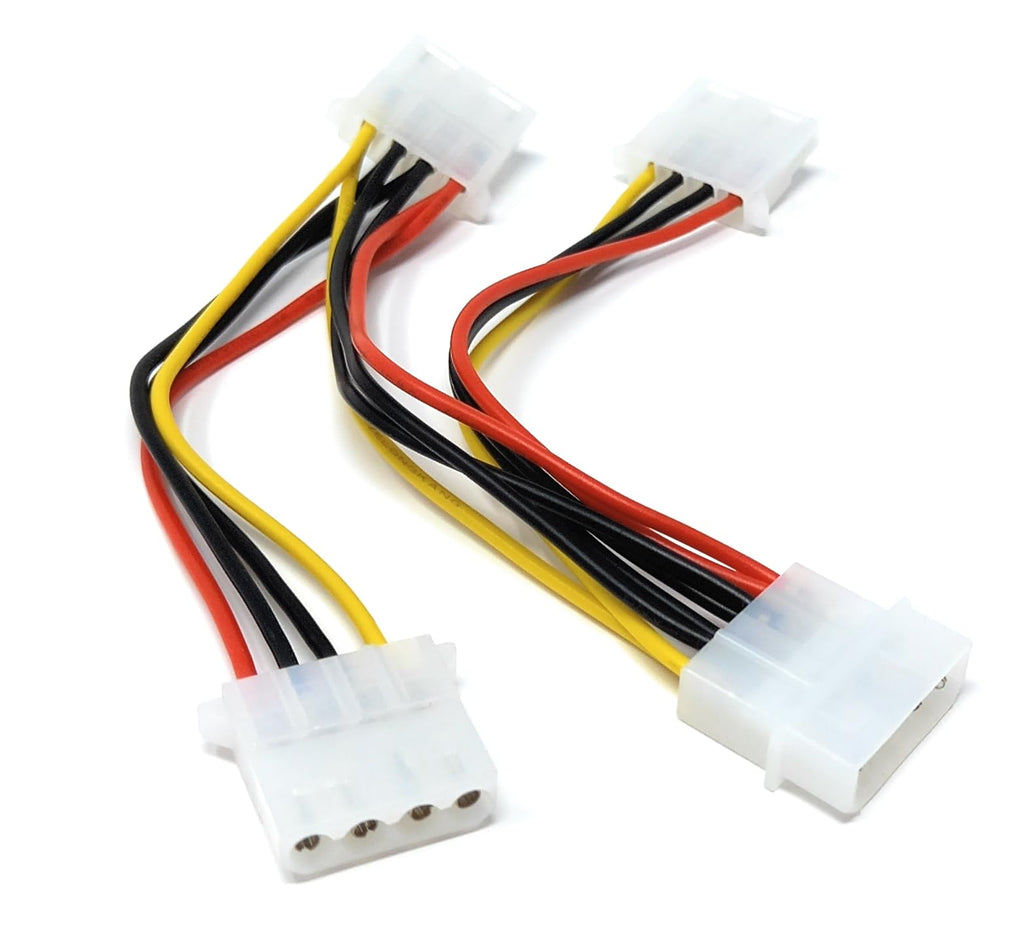 DRUT 4 Pin LP4 Molex Power Splitter Cable – 1 to 3 Internal PC Power Supply Lead (15cm)