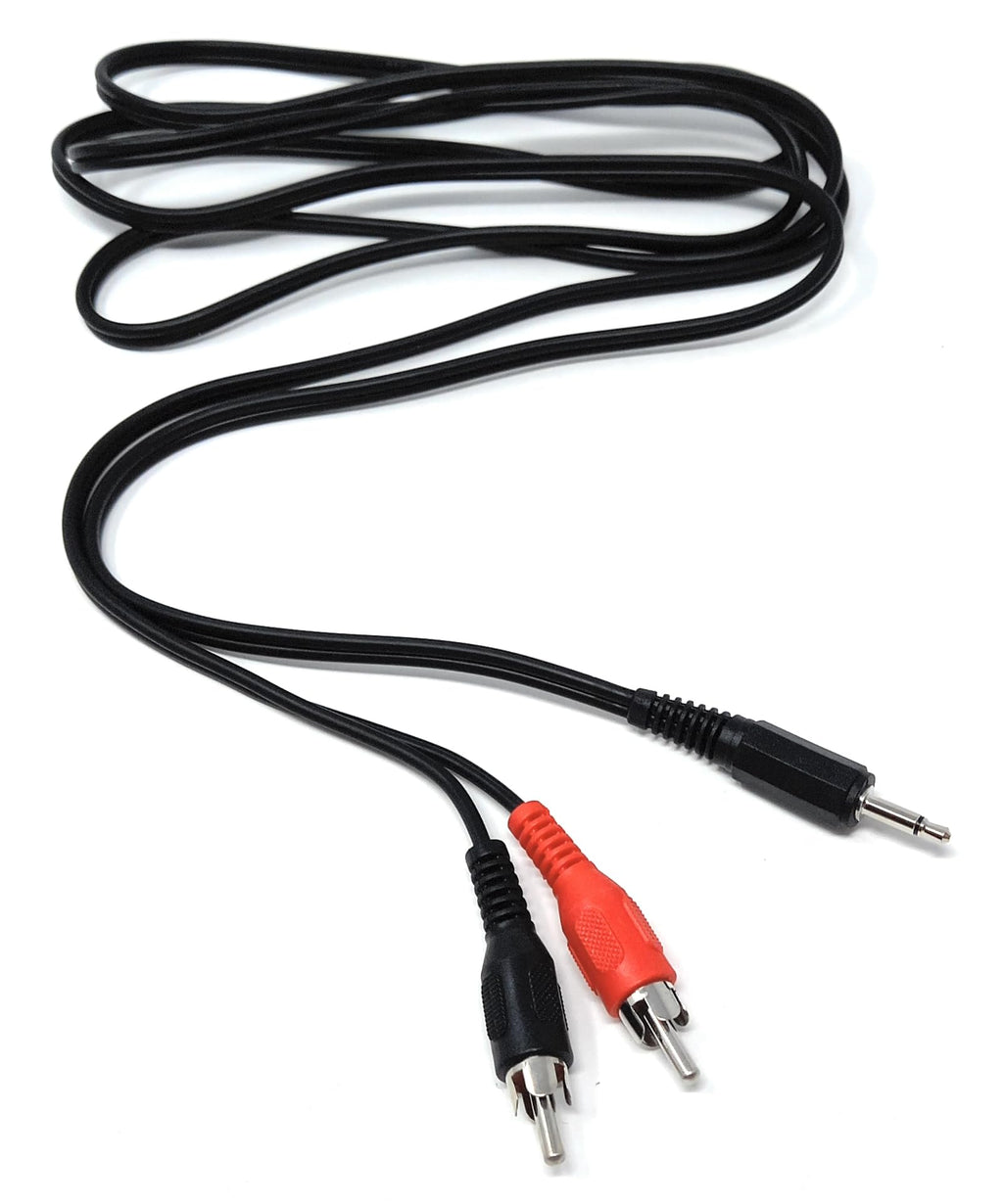 DRUT 3.5mm Mono Male Jack Plug to 2 x RCA Phono Red/Black Plugs Audio AUX Lead Cable