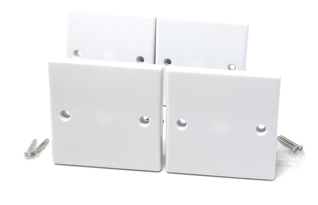 1-Gang Rounded Edge Blanking Plate – White Plastic Cover for Electrical Socket Back Box – Includes Screws, Flush Fit, Clean Finish