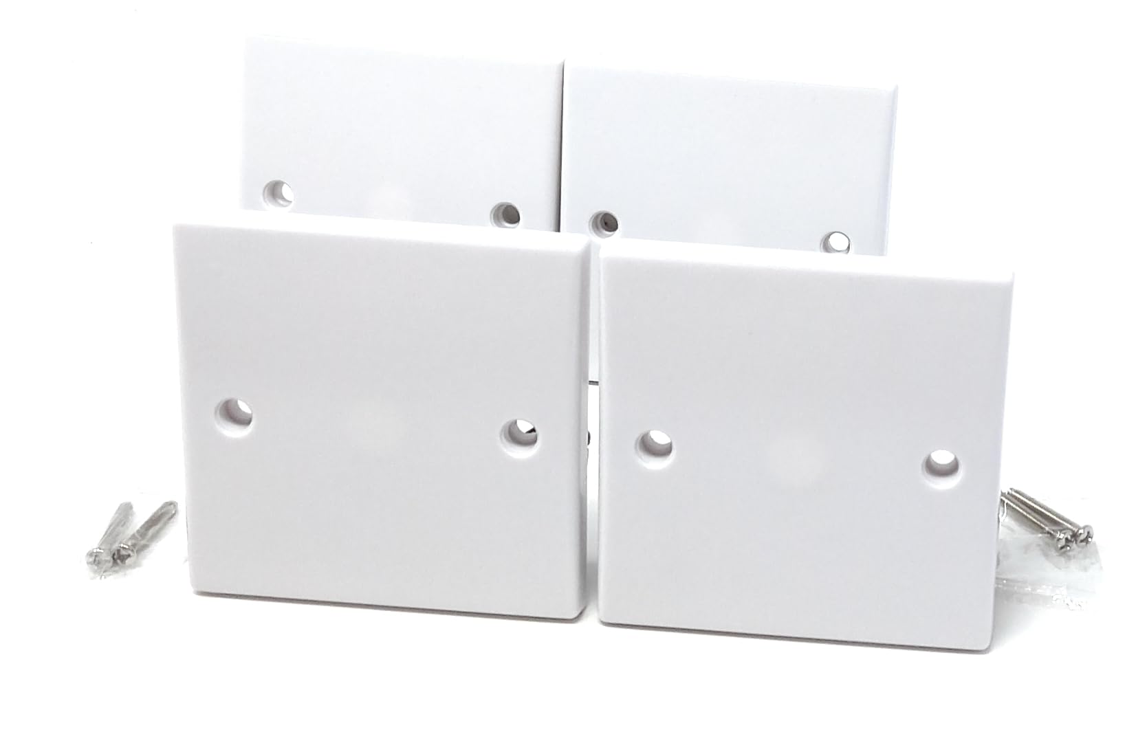 1-Gang Rounded Edge Blanking Plate – White Plastic Cover for Electrical Socket Back Box – Includes Screws, Flush Fit, Clean Finish
