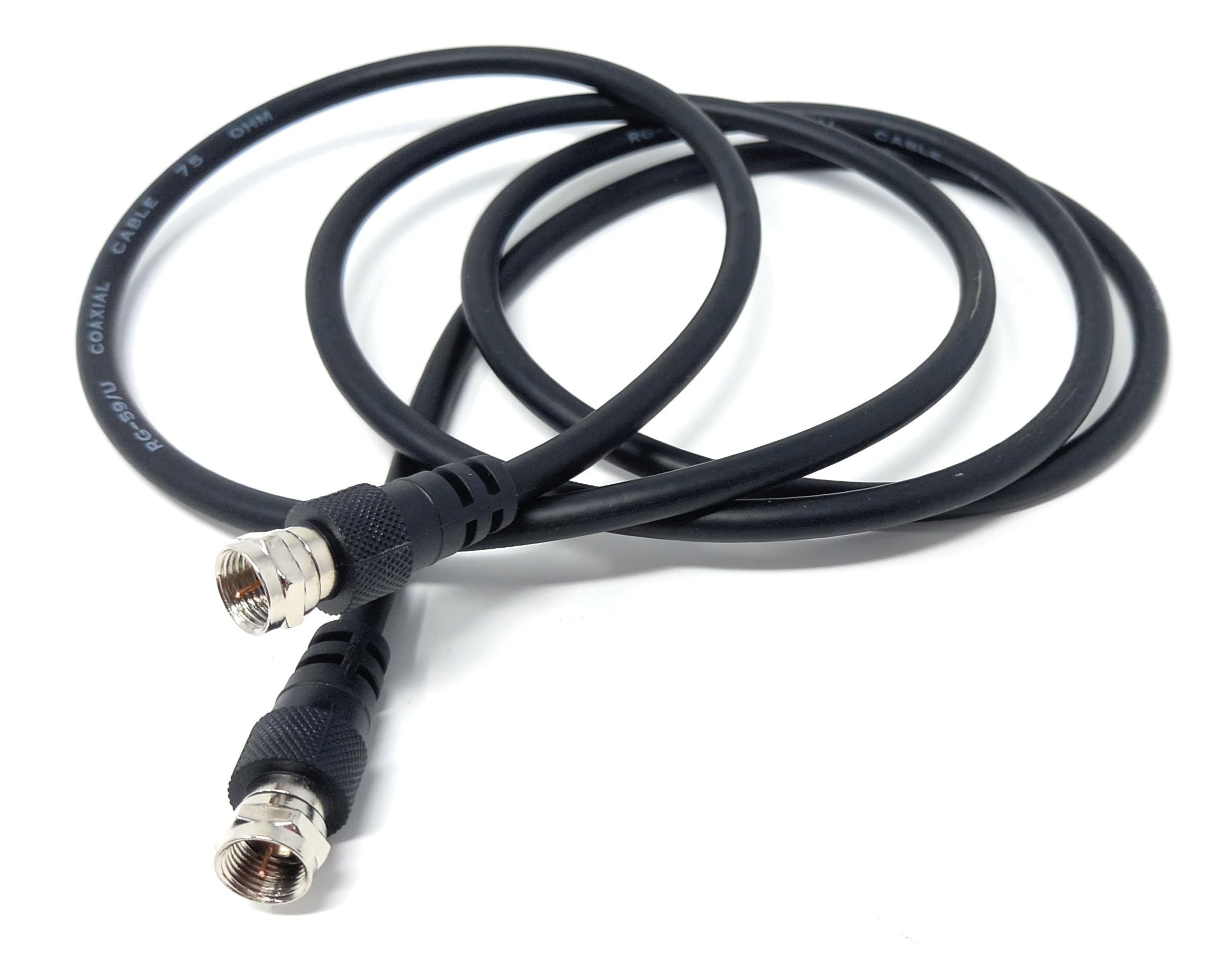 DRUT F-Type Male to Male Coax Coaxial Cable, Extension 75ohm Cord Wire Compatible with Satellite Dish, TV Antenna, Freeview TV, DVD, VCR, SKY HD, Virgin, BT
