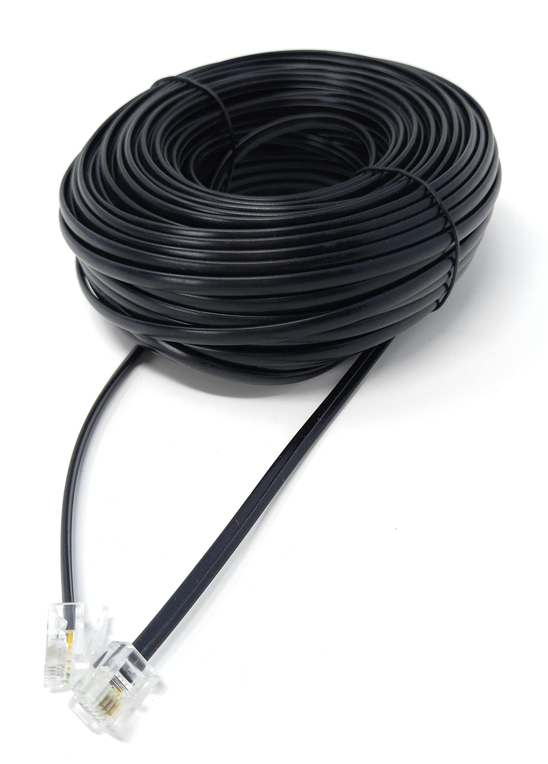 DRUT RJ11 to RJ11 Telephone Landline Cable ADSL (6P4C) Flat Lead High Speed BT Internet Broadband Male to Male Router, Modem, Phone Extension Wire
