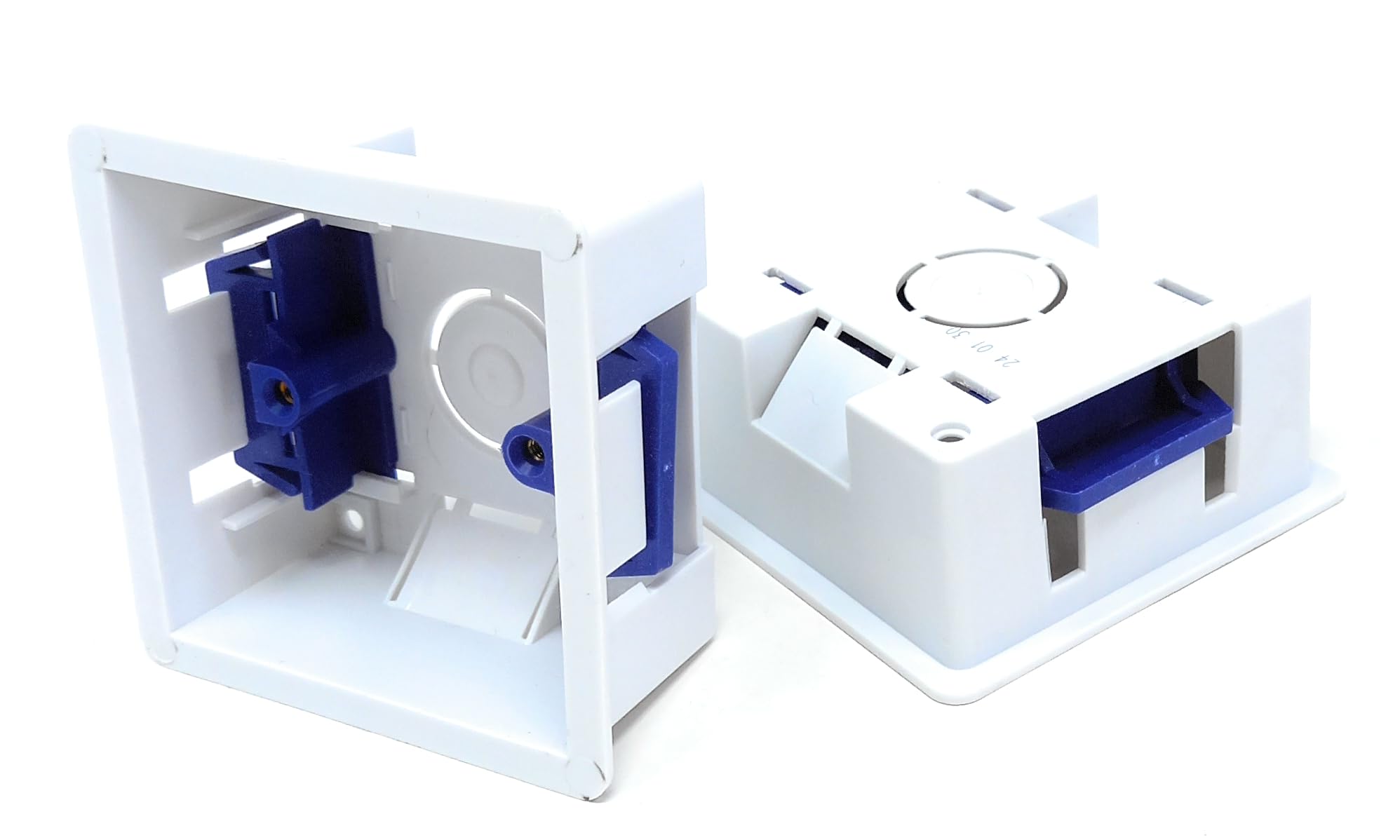 1 Gang Dry Lining Back Plasterboard Surface Pattress Box with Adjustable Lugs 35mm Deep, for Faceplate