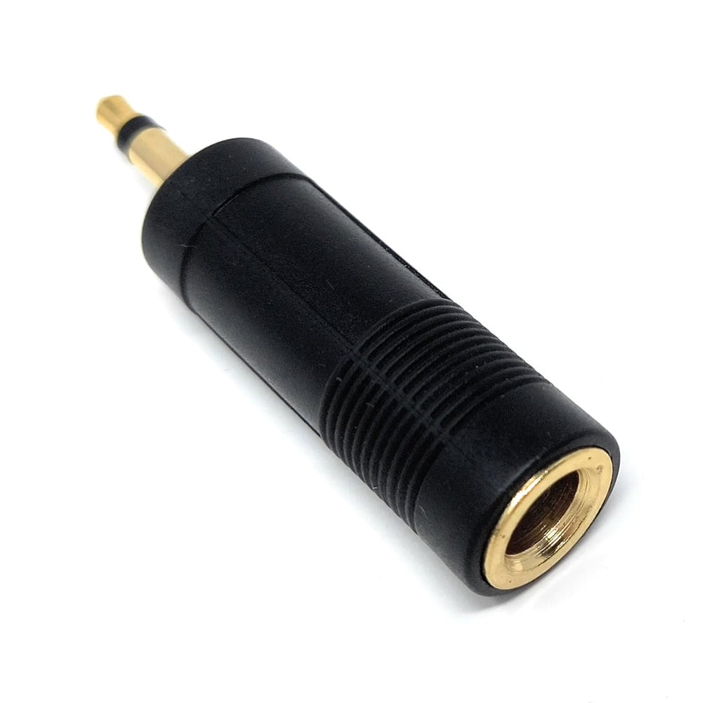 DRUT 6.35mm Mono Jack Socket to 3.5mm Mono Jack Plug Audio Cable Converter Adapter Gold Plated Contacts