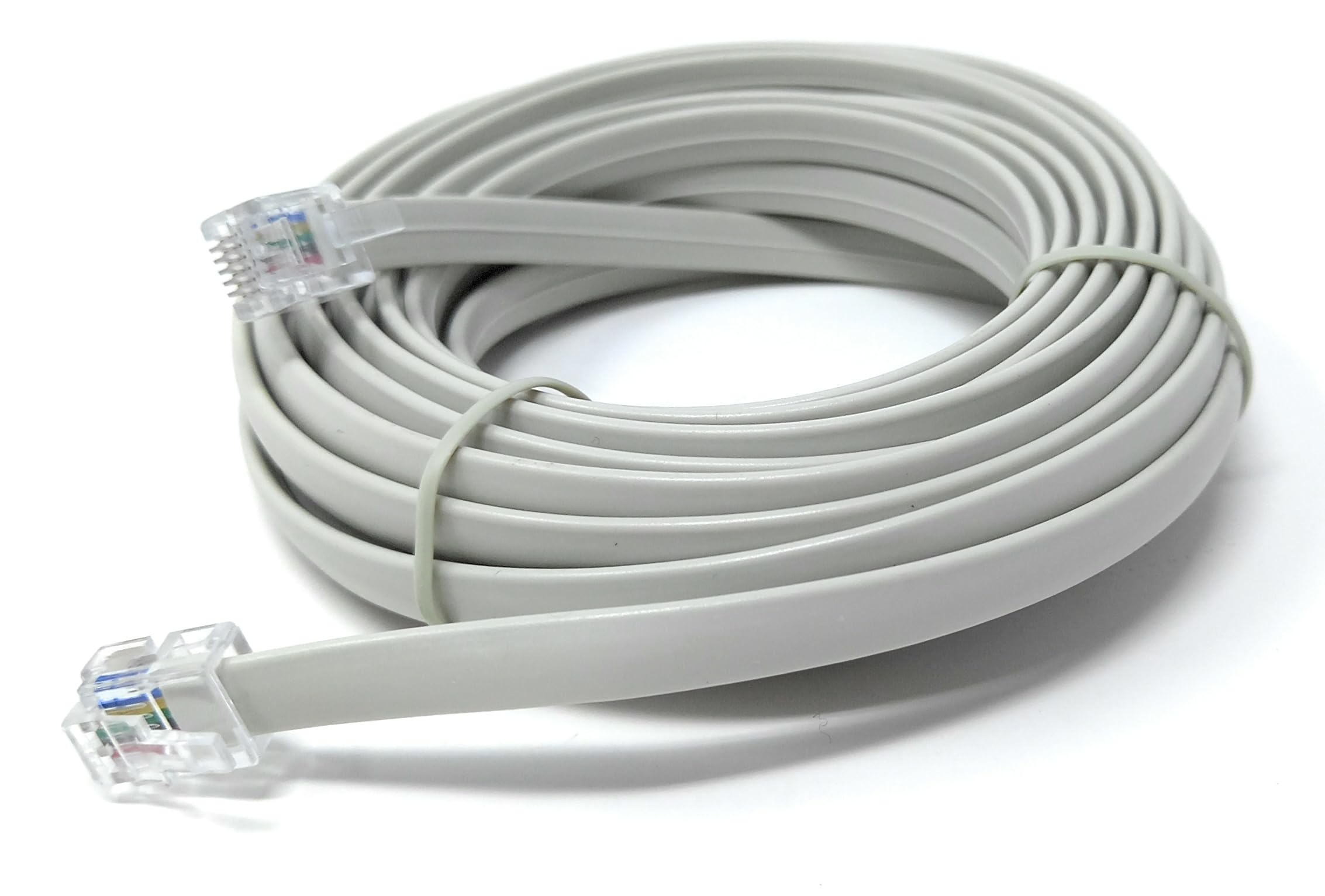 DRUT FLAT RJ12 to RJ12 6P6C Cable Lead Plug to Plug (RJ11 with 6 pin Wire)