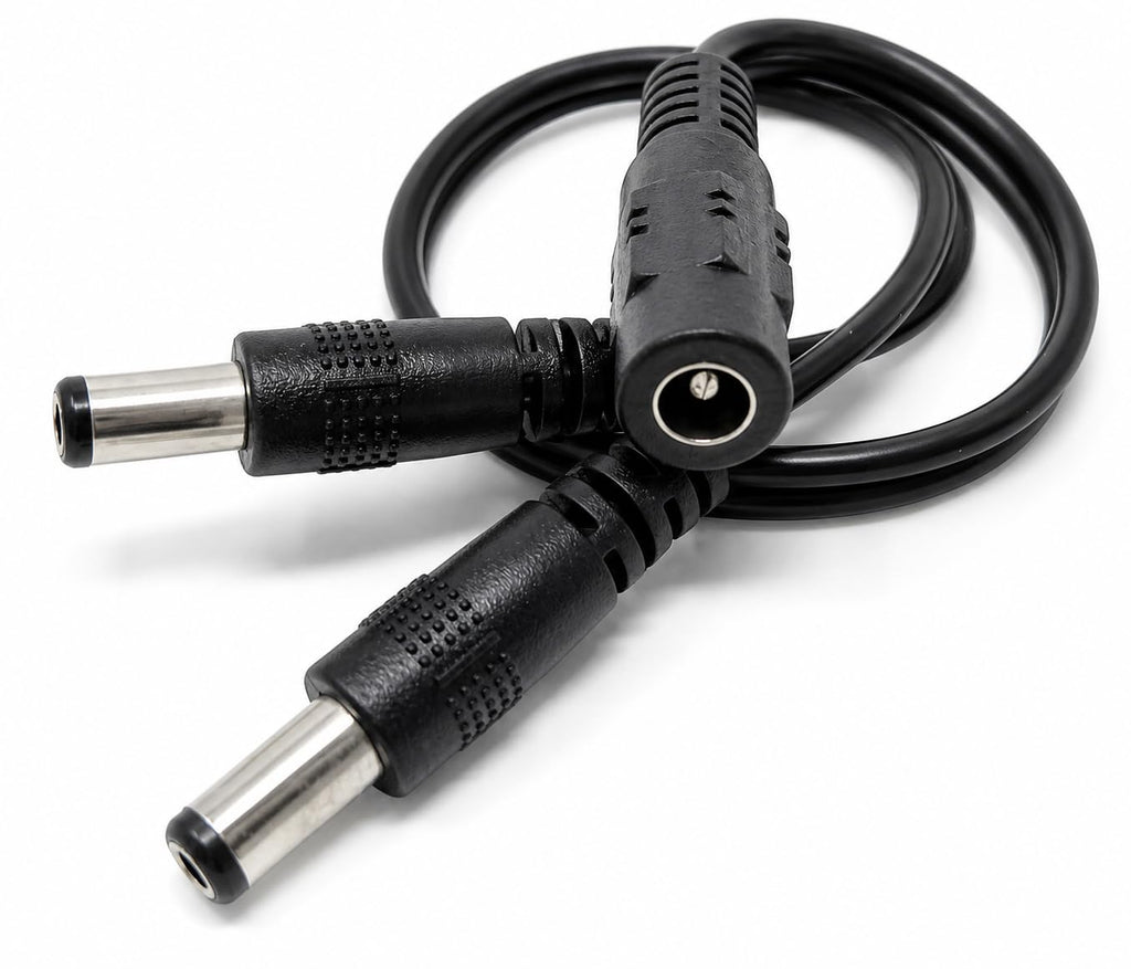 DRUT 5.5mm to 2.1mm DC Power Splitter Lead Adapter 12V PSU to LED, CCTV Camera Cable