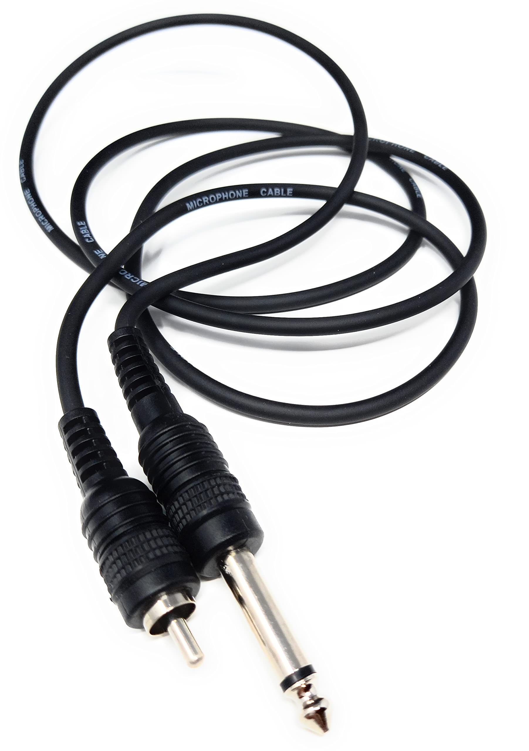 DRUT 6.35mm (1/4") Mono Jack Plug to RCA Phono Plug Audio Male to Male Lead Cable