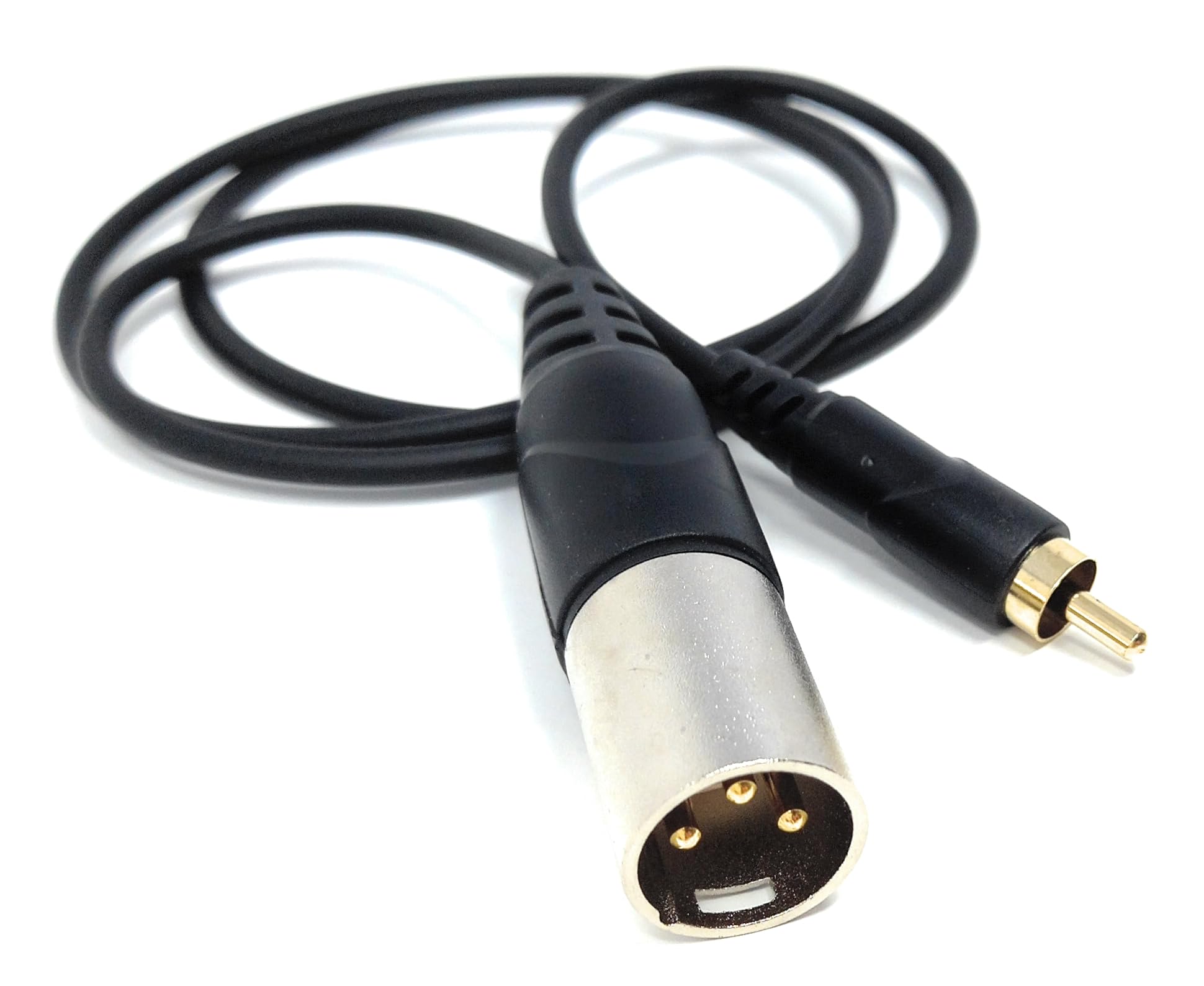DRUT 3-Pin Male XLR to RCA Phono Single Plug Cable for HiFi Audio, Music Instruments, Mixer, Microphone Lead, Cable, Gold Plated