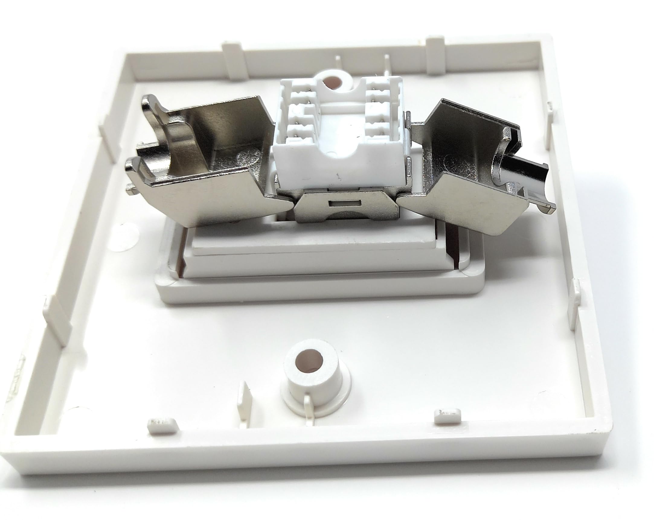 DRUT Cat6a Shielded Loaded Faceplate Tool-less for RJ45 Ethernet Cable