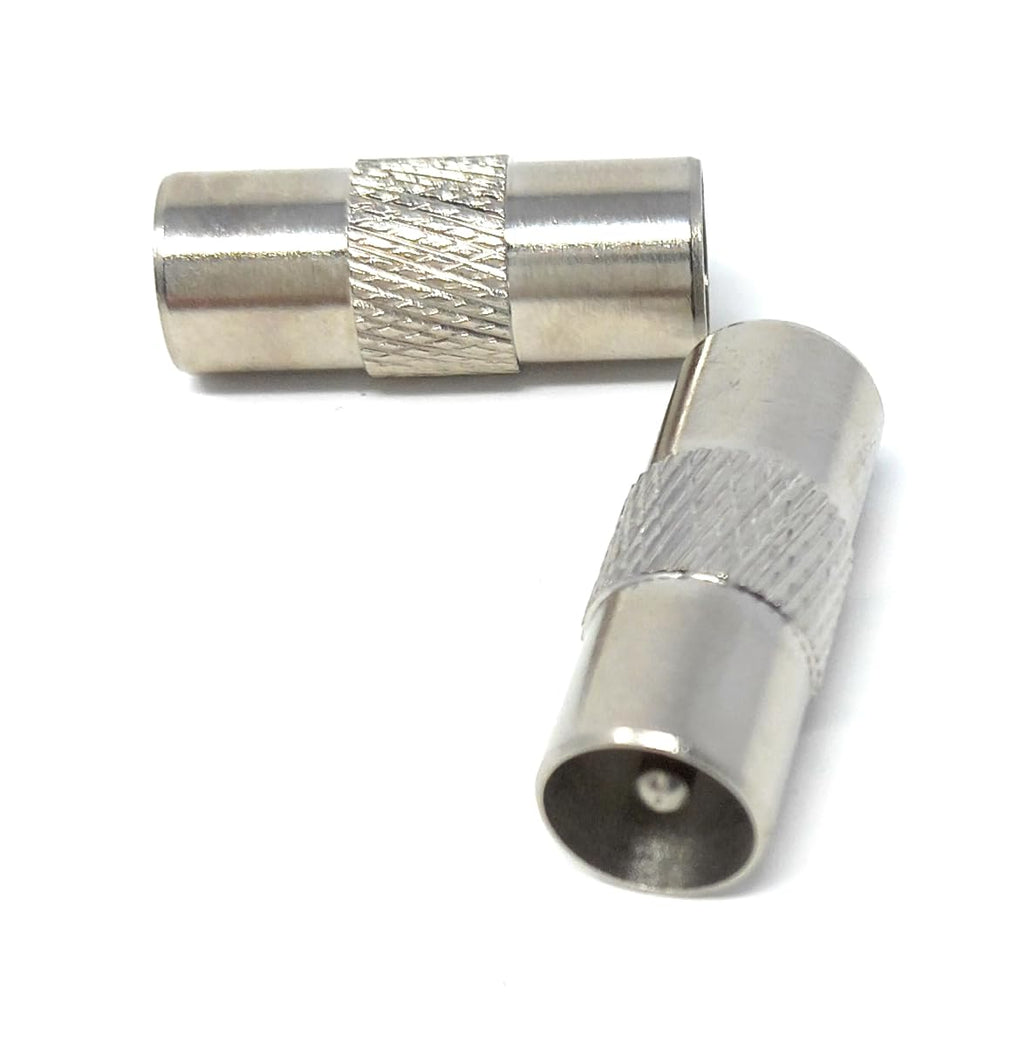 DRUT Male to Male TV Aerial Coaxial Coupler, RF Coax Antenna Adapter, Coupling Connector, Gender Changer