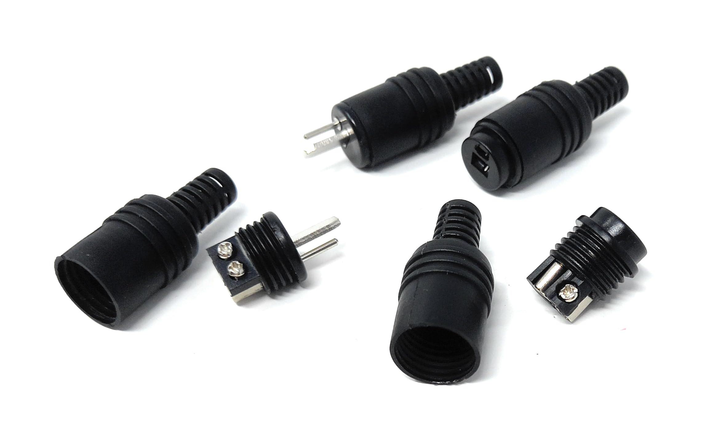 2 DIN Plug and Socket Set – 2x Male & 2x Female Hi-Fi Speaker Connectors – Screw Terminal Audio Cable Ends – Classic DIN Style for Amplifiers, Vintage Stereo, Audio Equipment