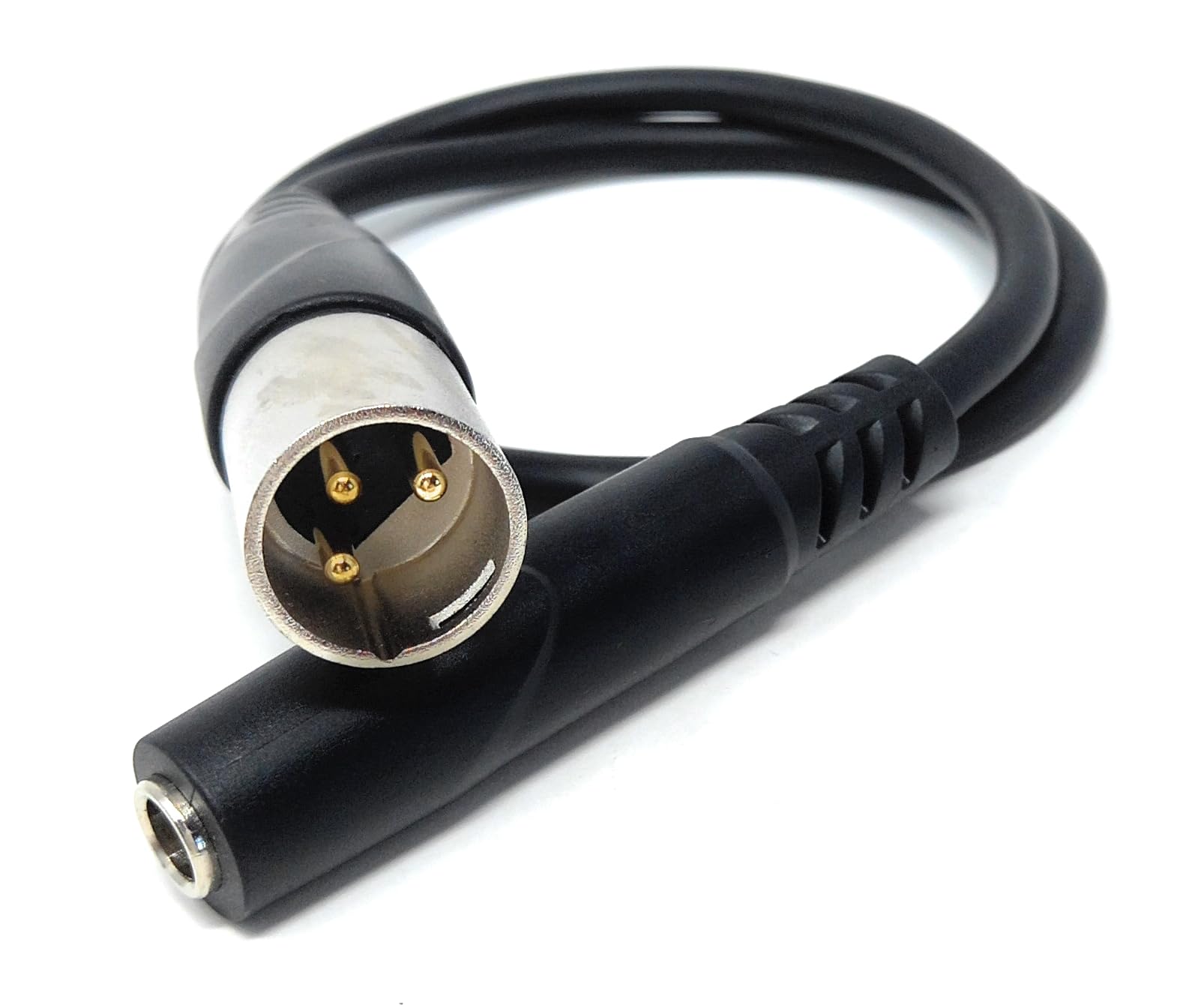 DRUT 3-Pin XLR Male to 6.35mm 1/4" Stereo Jack Socket Cable, Soft, Flexible, Gold Plated, for Audio, DJ, Live Events, Music Instruments