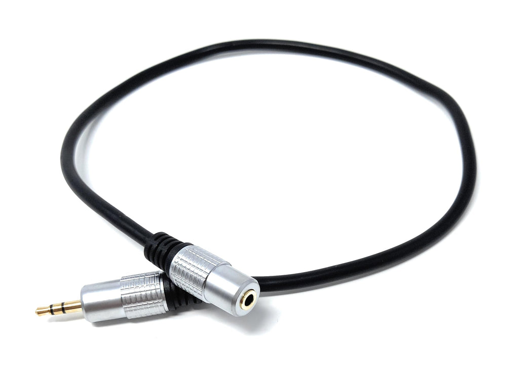 DRUT 3.5mm Stereo Jack to Socket Extension AUX Lead Male to Female 1/8'' Cable Gold Connectors