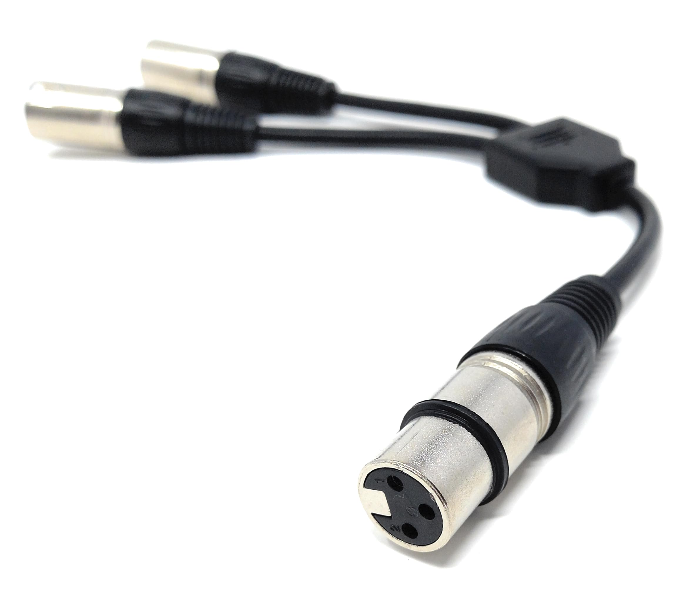 DRUT 25cm 1 x XLR Socket to 2 x XLR Plug XLR Splitter, 1 x Male to 2 x Female Adapter Cable Lead