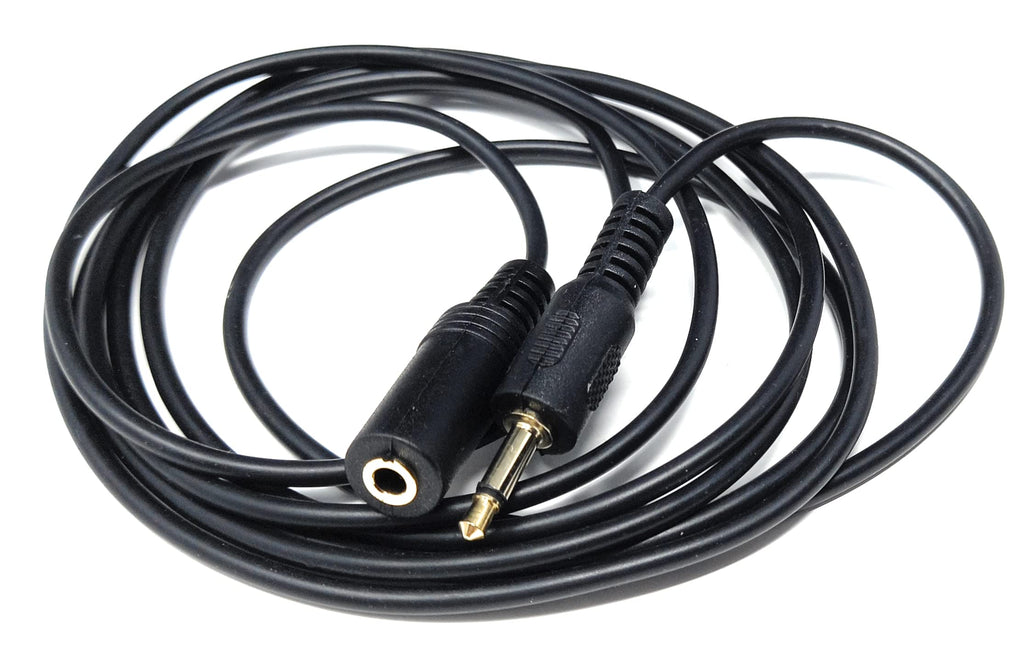 3.5mm Mono Jack to 3.5mm Socket Extension Cable Gold Connectors, Male Plug to Female Socket