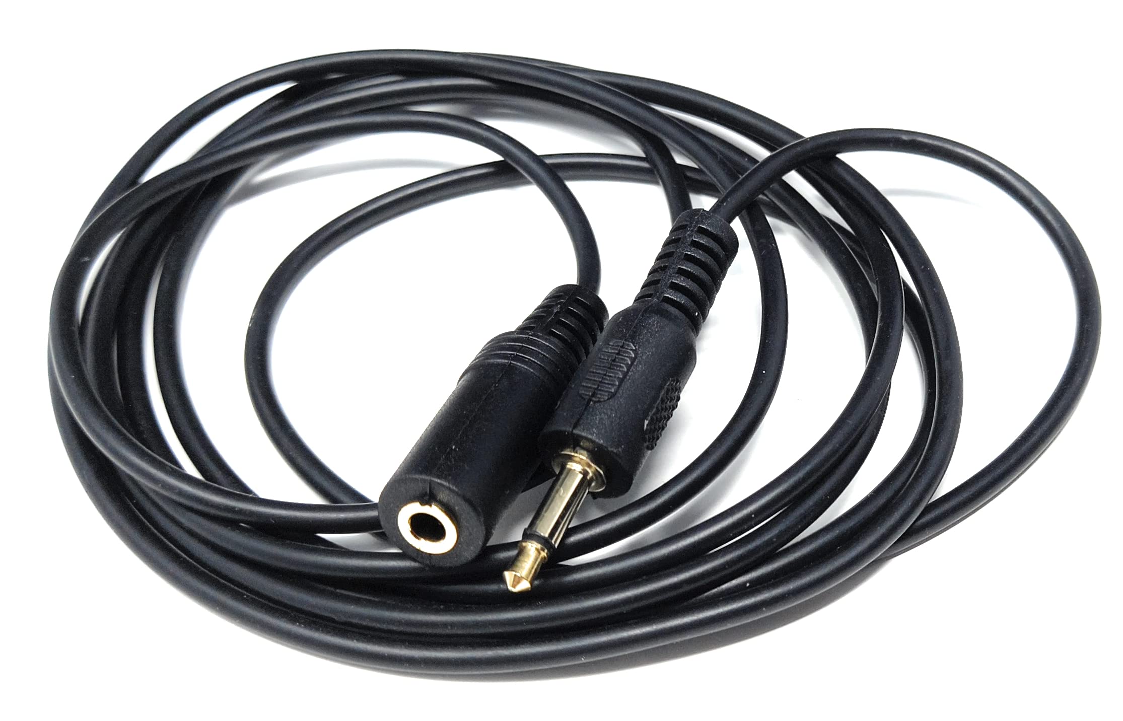 3.5mm Mono Jack to 3.5mm Socket Extension Cable Gold Connectors, Male Plug to Female Socket