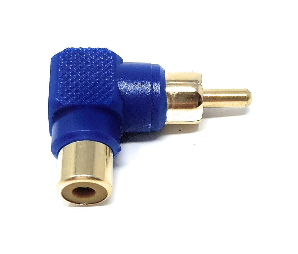 DRUT RCA Phono Right Angled Adapter Audio Plug to Socket Male to Female Gold Plated
