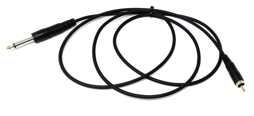 DRUT 6.35mm (1/4") Mono Jack Plug to RCA Phono Audio Cable – Signal Patch Lead for Mixers, Controllers, DJ & Audio Equipment